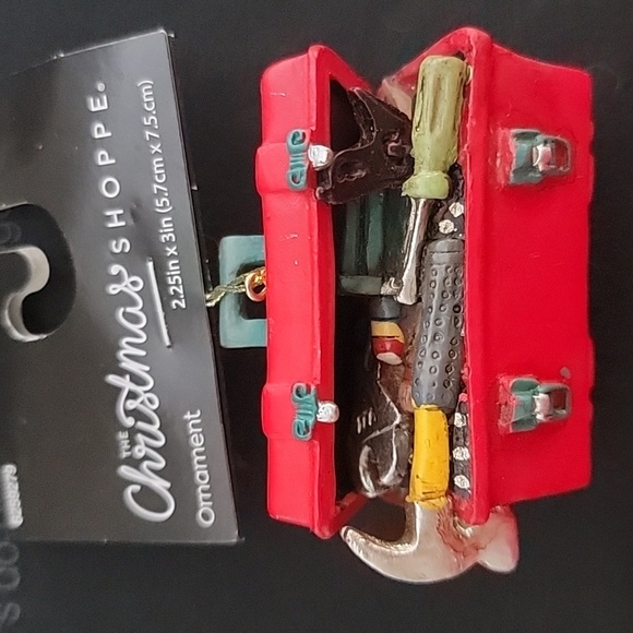 New Red Toolbox Resin Christmas Tree Ornament - Picture 2 of 4
